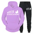 thumbnail image 3 of Sudadera con capucha de moda para hombre y mujer, con estampado de baterista Evolution, divertida y a la moda, con manga larga y pantalones deportivos para otoño, 3 of 5