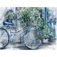 thumbnail image 3 of Tre Sorelle Studios 14x12 Black Modern Framed Museum Art Print Titled - Blue and White Bicycle Florist Shop, 3 of 5