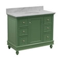 thumbnail image 3 of Bella 42" Bathroom Vanity with Sage Green Cabinet and Carrara Marble Top, 3 of 6