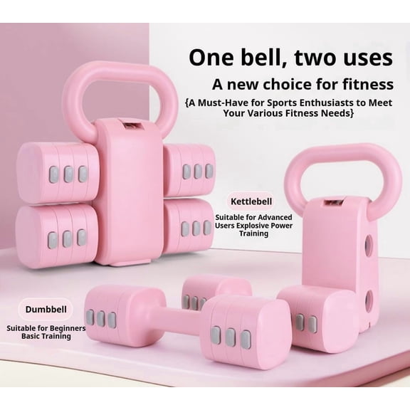Adjustable Dumbbell Set of 2, 4-in-1 Free Weights for Women with Fast Adjustment, Home Gym & Outdoor Exercise Training, Includes 2.2lb 3.3lb 4.4lb 5.5lb Hand Weights, Compatible with Kettlebells
