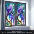 thumbnail image 2 of 2D flat, 1 piece of window sticker, 2D flat purple wisteria flower colored glass pattern PVC electrostatic adsorption window film, home decoration privacy window film for living room, bedroom, kitche, 2 of 9