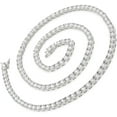 thumbnail image 2 of 925 Italian Sterling Silver 7mm Tennis Necklace, Iced Out Round Cut CZ Cubic Zirconia Rhodium Plated Link Chain, Giorgio Bergamo 18, 2 of 7