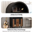 thumbnail image 5 of LUMAMIN Arched Bar Cabinet, 71" Tall Farmhouse Coffee Wine Bar Rack Cabinet with Glass Holder and Wine Rack for Living or Dining Room, Black, 5 of 12