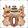 thumbnail image 2 of Caramel Color Number 9 Cartoon Animation Kapibala Theme Birthday Party Aluminum Film Balloon Decoration Party, 2 of 11