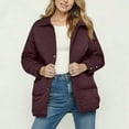thumbnail image 2 of TEAJOPSUU Women's Oversized Quilted Jackets Casual Lapel Long Sleeve Button Down Puffer Jacket Padded Outerwear Coats with Pockets B-Purple, 2 of 4
