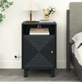 thumbnail image 2 of May in Color Nightstand for Bedroom, Black Side Table with Charging Station, Accent Bedside Table with Solid Wood Legs for Living Room, Set of 2, 2 of 9