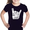 thumbnail image 1 of LA Pop Art Girl's Word Art T-shirt - Heavy Metal, 1 of 2