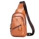 thumbnail image 1 of Bolsa de almacenamiento Bolso bandolera de cuero genuino para hombre, bolso de hombro Retro, bolso de pecho con múltiples bolsillos y puerto de carga USB, 1 of 8