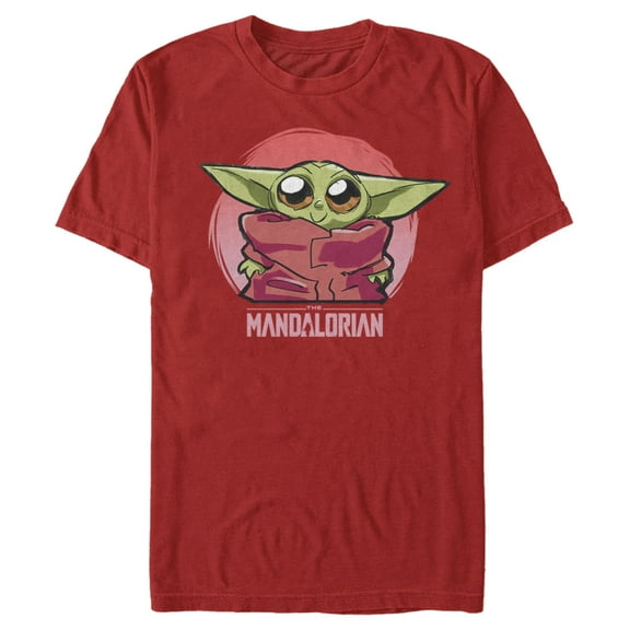Men's Star Wars: The Mandalorian The Child Circle  Graphic Tee Red 3X Large