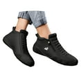 thumbnail image 3 of Men's Casual High Top high boots Leather Outdoor Walking Sneakers -on Lightweight Non- Waterproof Driving Chukka Boots, 3 of 7