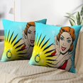 thumbnail image 3 of LALILO Throw Pillow Covers Beautiful Happy And Surprised Woman Cushion Cover 18" x 18", 2 Pack, 3 of 6