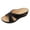 Black, variant on Rokment Orthotic Platform Wedge Slippers Dress Sandals for Women 2026 Stylish Casual Leather Cross-Band Comfortable Arch Support Orthopedic Walking Slip On Slides Mid Heels Footwear Beige Size 6.5
