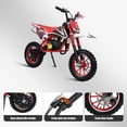 thumbnail image 3 of Floseru 49cc Kids Dirt Bike,Mini Bike Gas Power 2-Stroke Off Road Dirtbike with Dual Disc Brakes Shock Absorbing Soft Seat Cushion,Pocket Motocross Motorcycle for Kids 6-14 Speeds Up to 25 MPH, 3 of 7