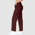 thumbnail image 4 of Women's Plus Women's Pants with Pockets on Legs Black Pants for Women with Pockets Women High Waisted Wide Leg Pants Fashion Drawstring Elastic Trousers Comfy Straight Leg Long Pants with Pockets, 4 of 8