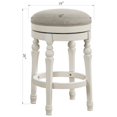 thumbnail image 3 of Comfort Pointe Colebrook White Wood Backless Farmhouse Counter Stool, 3 of 7
