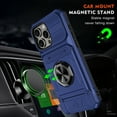 thumbnail image 3 of Armor Case for iPhone 8 Plus / 7 Plus with Hidden Credit Card Slot Ring Stand [360° Rotatable Ring Holder Magnetic Kickstand][Support Car Mount]Shockproof Case For iPhone 8 Plus / 7 Plus, Blue, 3 of 7