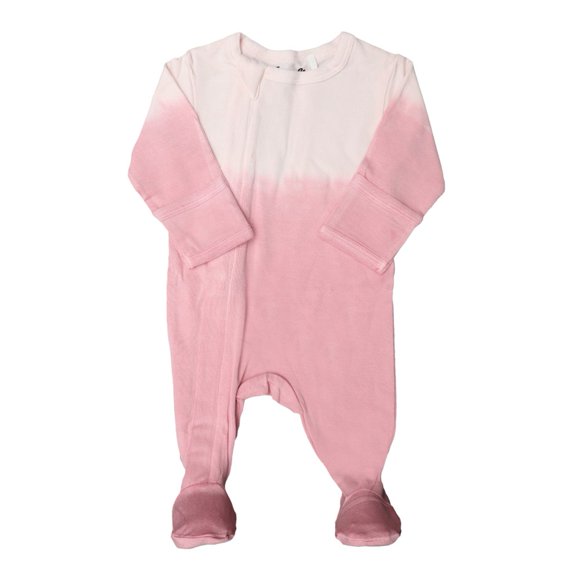 Coccoli Tencel Modal Zippered Footie Sleeper - As Soft As Bamboo - Pink Ombre (1 Month, 8-10 lbs)
