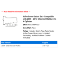 thumbnail image 2 of Valve Cover Gasket Set - Compatible with 2008 - 2012 Chevy Malibu 2.4L 4-Cylinder 2009 2010 2011, 2 of 2