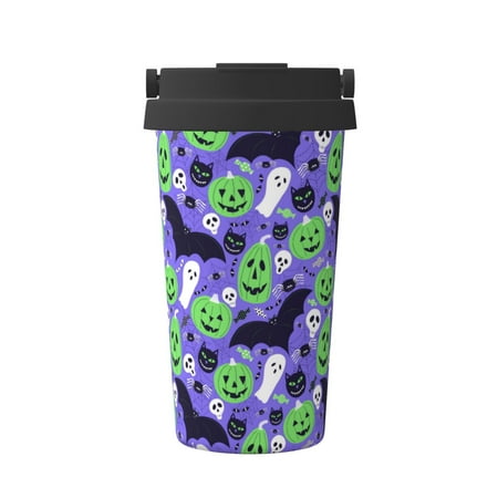 

Matuu Cute Halloween for Insulated Coffee Mug Reusable Travel Coffee Cup Spill Proof 16oz Stainless Steel Coffee Cups for Hot/Ice Coffee Tea