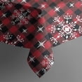thumbnail image 5 of Red and Black Christmas Snowflake Pattern Square Tablecloth,Waterproof Square Table Cover,Wipeable Spillproof Washable Table Cover for Home Kitchen Party Decor 60"x60"(152x152cm), 5 of 6