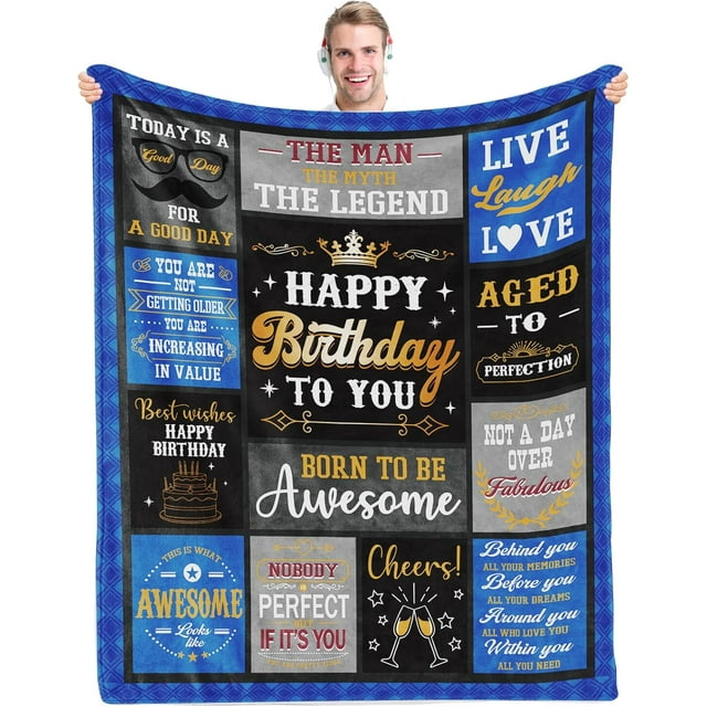 LHSHID Birthday Gifts for Men Dad Blanket for Gifts Best Dad Ever Gifts Ultra Soft Throw Blanket Fluffy Blanket Flannel Blanket Fuzzy Blanket for Couch Bed Indoor Outdoor 30"x40"