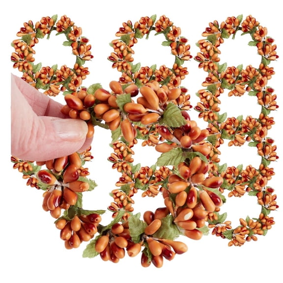 12pc Rustic Autumn Pip Berry Candle Rings - for Primitive Table Decor - Factory Direct Craft