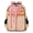 Beige, variant on Jiaoprinted Colorful Boho Style Floral Multi-Functional Backpack, 16" Waterproof Travel Casual Daypack with Reflective Strip, Mexican Flower Work Laptop Backpack for Men Women