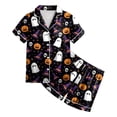 thumbnail image 6 of OJSFQUFP Girls Shorts Set Toddler Short Sleeve Print Shirts Tops Pants Outfits Button, 6 of 6