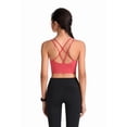 thumbnail image 6 of felwors Sewn in Padded Sports Bra, Strappy Sports Bra for Women Sexy Crisscross for Yoga Running Athletic Gym Workout Fitness Red, XL, 6 of 8