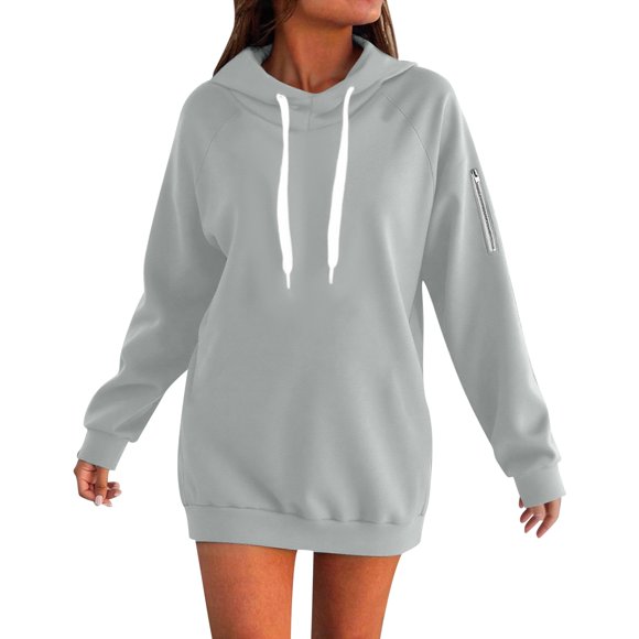 Aocisk Women Fleece Zip Up Hoodie Soft Cozy Pullover Long Sleeve Casual with Pocket for Outdoor Winter Grey M