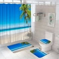 Beach Star Shell Seascape Shower Curtain Set Ocean Natural Scenery
