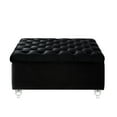 thumbnail image 6 of Inspired Home Clarissa Velvet Ottoman Coffee Table, Black, 6 of 9