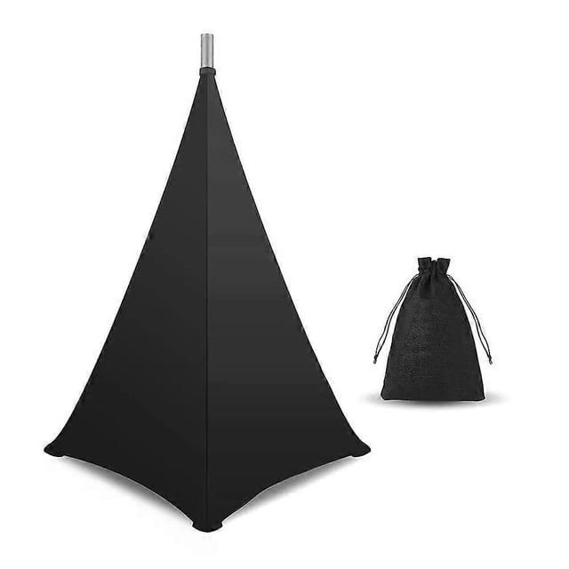 Speaker Stand Cover DJ Speaker Stand Tripod Scrim Skirt with Carry Bag 360 Degree Black Cover for Wedding Stage Gig