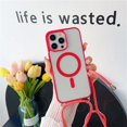 thumbnail image 3 of Crossbody Lanyard Strap MagSafe Transparent Case For iPhone 15 Pro Max 14 13 Necklace Rope Magnetic Wireless Charge Hard Cover, 3 of 5