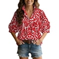thumbnail image 2 of Endives Womens Blouse Short Sleeve Shirt Womens Tops V Neck Casual Shirts Beach Wear Vacation Shirts Spring Summer Outfit, 2 of 6