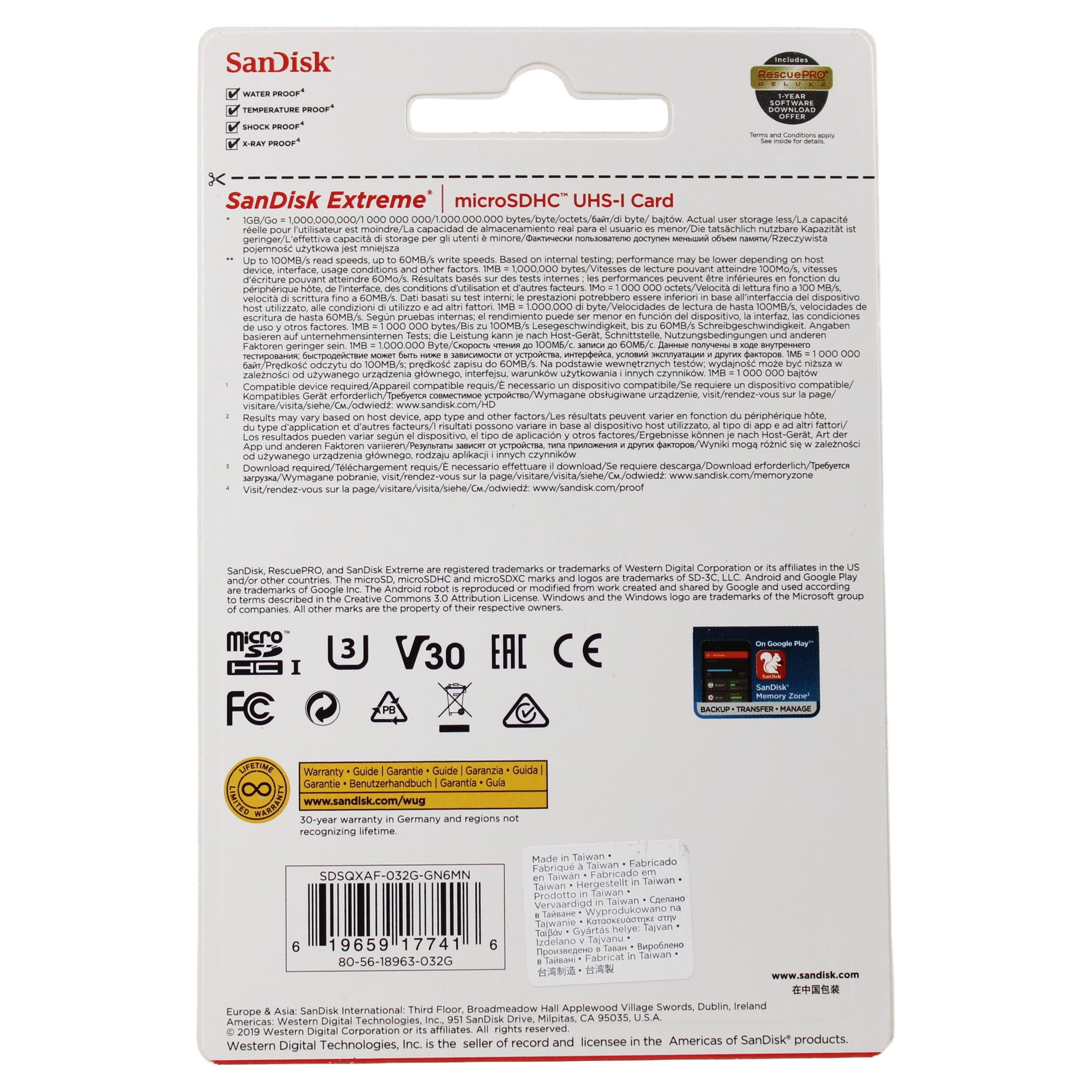 SanDisk 32GB Extreme UHS-I microSDHC Memory Card with SD Adapter