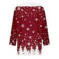 thumbnail image 3 of MHFRRA Blusa Estampada de Manga Larga con Cuello Rojo, 3 of 4