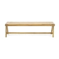 thumbnail image 3 of GDF Studio Clarence Outdoor Acacia Wood Dining Benches, Set of 2, 3 of 11