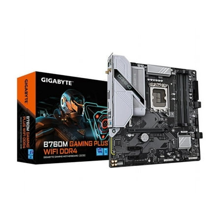 GIGABYTE B760M GAMING PLUS WIFI DDR4 LGA 1700 Intel B760 M-ATX Motherboard with DDR4, 2* M.2, PCIe 4.0, Front USB 3.2 Gen 1 Type-C, WiFi 6 GbE LAN, Q-Flash Plus, PCIe EZ-Latch
