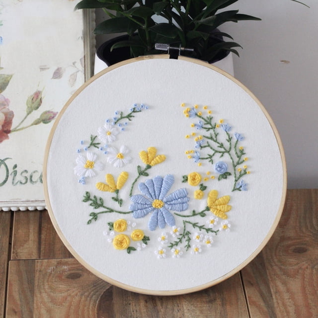 Embroidery Starter Kit, DIY Cross-Stitch Patterns, 10-Count Fabric, Beginner-Friendly, Modern Floral Design, For Craft Enthusiasts, Handmade Quality, Beginner Projects Akmoler Just Released | 1, A