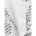 thumbnail image 6 of YONGHS Kids Boys Girls Sequin Vest Top Waistcoat and Hat Set Jazz Hip Hop Dance Performance Costume White 7-8, 6 of 7