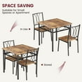 thumbnail image 6 of Dining Table Set for 2, Kitchen Table and Chairs, Square Dining Room Table Set with 2 Metal and Wood Chairs, 3 Piece Dining Table Set for Small Spaces, Apartment, Rustic Brown, 6 of 8