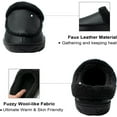 thumbnail image 4 of WOTTE Men's Slippers Fleece Fuzzy Lined Memory Foam Moccasin House Shoes for Indoor Outdoor, Black Size 6-7, 4 of 6