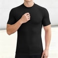 thumbnail image 6 of Yaoyar Men's Summer Casual Solid Short Sleeve Mandarin Collar Workout Top Soft Lightweight Non Shrink Shirt, 6 of 6