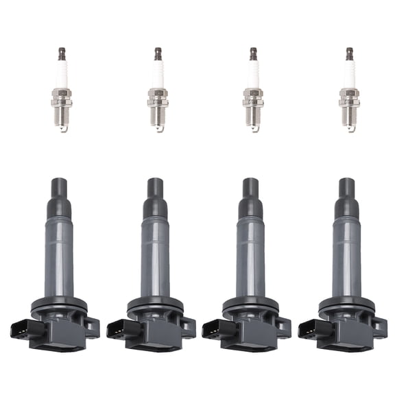 Set of 4 ISA Ignition Coil and Platinum Spark Plugs Compatible with 2000-2005 Toyota Echo 1.5L I4 Replacement for UF316