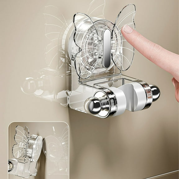 No-Drilling Shower Stand with Suction Cup Adjustable Wall Mount for Handheld Shower Heads for 99% Showers Holds Bath Accessories ABS Plastic (10 x 9 x 7 cm)