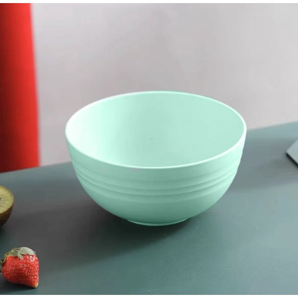 Zhuge Cuenco de sopa de arroz para niños de paja de trigo para el hogar Cuenco de fideos instantáneos anticaída para dormitorio Cuenco pequeño de plástico para Cuenco para ensalada (verde, 15 cm)