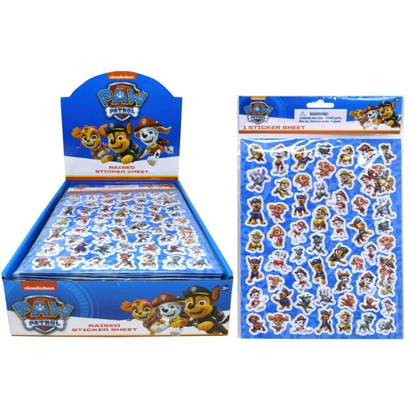Paw Patrol Raised Sticker Sheet In Poly Bag With A