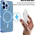 thumbnail image 3 of for iPhone 16 Pro Max Bling Crystal Diamonds Rhinestone Bumper Cover, [Compatible with MagSafe] Glitter Sparkle Bling Luxury Shiny Cute TPU Cover Case for 16 Pro Max KZ-Blue, 3 of 12