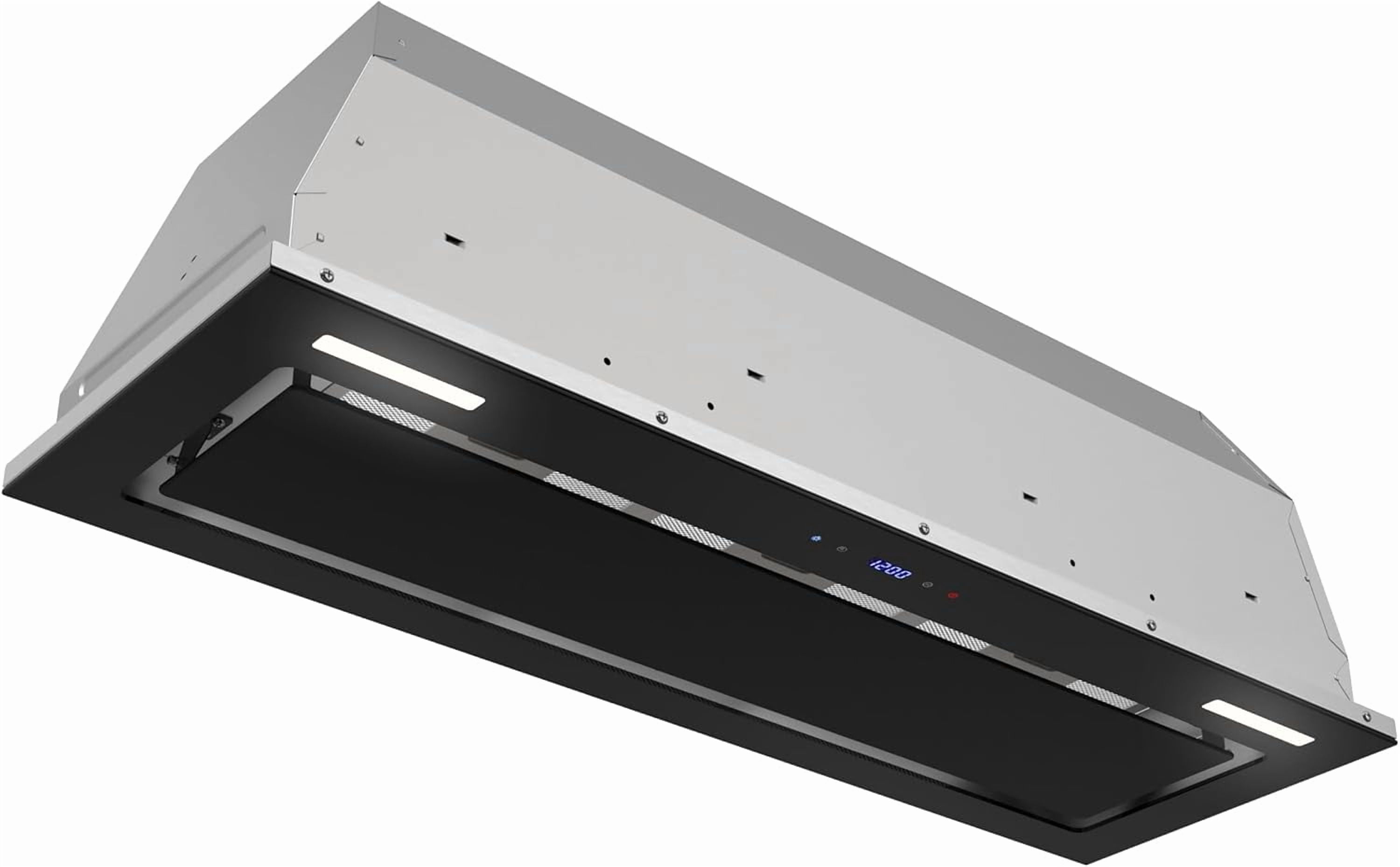 Streamline 36 in. Gorizia Ducted Insert 350 CFM Range Hood in Glossy Black with Mesh Filters, Touchpad Control, LED Lights